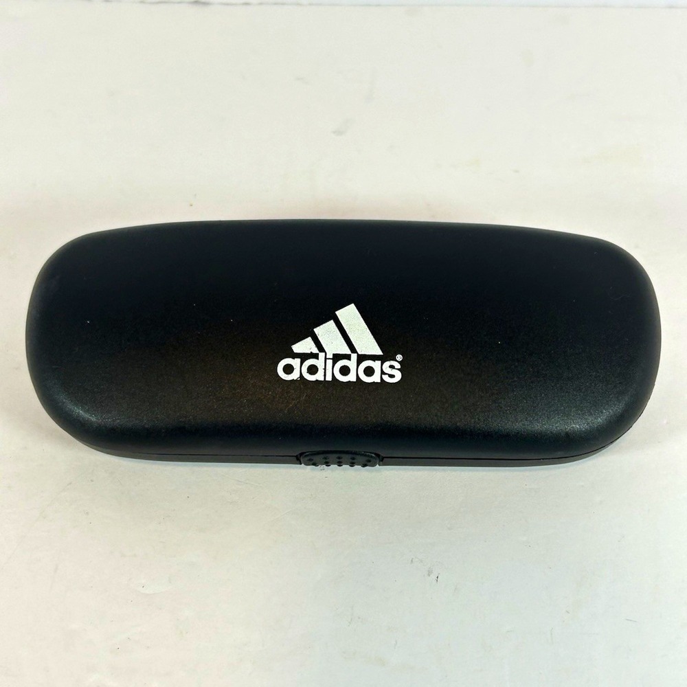 adidas Black Hard Shell Clamshell Case Felt Lining Fits Glasses/Sunglasses